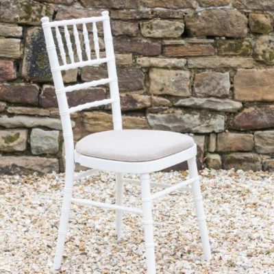 White and grey Chiavari Chairs for hire, South Yorkshire